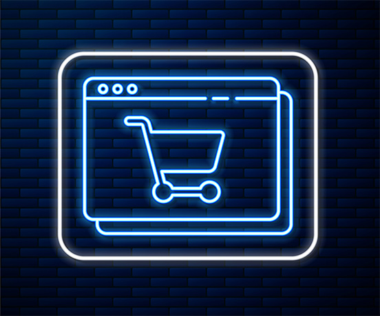Digitaler Warenkorb symbolisiert E-Commerce Kanzlei